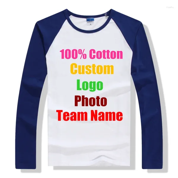 Camisetas para hombres Logotipo personalizado Made Po Text Men Wein Camiseta Ogla de algodón O Neck Raglan Compañía Equipo de equipo Uniforme de mujer Camiseta Camiseta