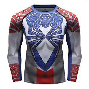 T-shirts pour hommes Logo personnalisé T-shirt pour hommes T-shirt de compression à manches longues Gym Fitness Sport Rashguard