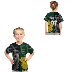 T-shirts pour hommes Nom personnalisé Pays Afrique du Sud Fleurs Drapeau Kid Taille Vêtements pour enfants 3DPrint Été Casual T-shirts à manches courtes