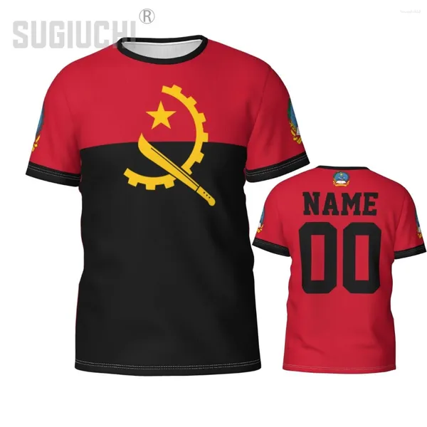 T-shirts pour hommes Nom personnalisé Numéro Angola Drapeau Emblème 3D T-shirts pour hommes Femmes Tees Jersey Team Vêtements Football Football Fans Cadeau Chemise