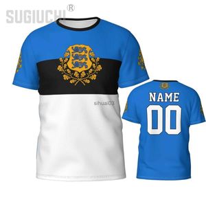 T-shirts pour hommes Nom personnalisé Numéro Estonie Drapeau Emblème 3D T-shirts pour hommes Femmes Tees Jersey Team Vêtements Football Football Fans Cadeau T-shirt