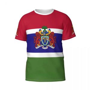 Heren T-shirts Aangepaste naam Nummer Gambia Land Vlag T-shirts Kleding T-shirt Mannen Vrouwen Tees Tops Voor Voetbalfans Cadeau Amerikaanse maat