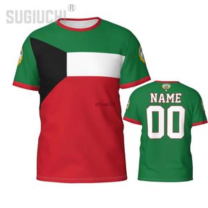 Heren T-shirts Aangepaste naam nummer Koeweit vlag embleem 3D T-shirts voor mannen vrouwen Tees jersey teamkleding voetbalfans cadeau T-shirt