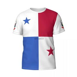T-shirts pour hommes Nom personnalisé Numéro Panama Pays Drapeau 3D T-shirts Vêtements T-shirt Hommes Femmes Tees Tops pour les fans de football de football Cadeau Taille américaine