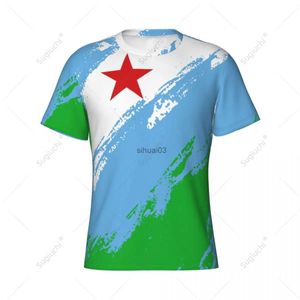 Mannen T-shirts Aangepaste Naam Nunber Djibouti Vlag Kleur Mannen Strakke Sport T-shirt Vrouwen Tees Jersey Voor Voetbal Fans