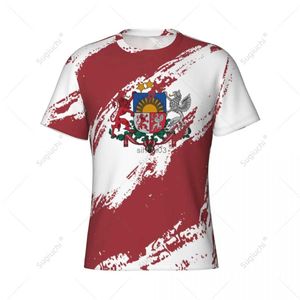 Mannen T-shirts Aangepaste Naam Nunber Letland Vlag Kleur Mannen Strakke Sport T-shirt Vrouwen Tees Jersey Voor Voetbal Fans