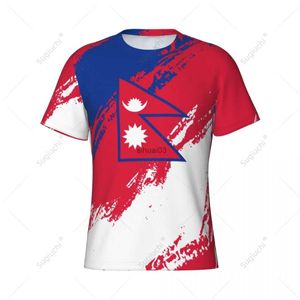 T-shirts pour hommes Nom personnalisé Nunber Népal Drapeau Couleur Hommes T-shirt de sport serré Femmes Tees Jersey pour les fans de football de football