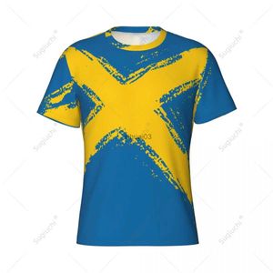 Mannen T-shirts Aangepaste Naam Nunber Zweden Vlag Kleur Mannen Strakke Sport T-shirt Vrouwen Tees Jersey Voor Voetbal Fans
