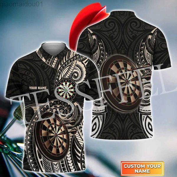 T-shirts pour hommes Nom personnalisé Joueur de sport Fléchettes Bière Club Tatouage 3DPrint Été Casual Harajuku Polos Streetwear T-shirts à manches courtes 6X L230713