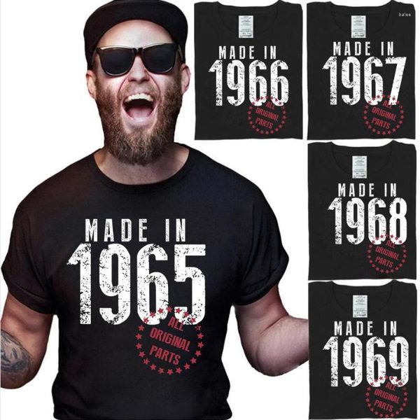T-shirts pour hommes personnalisés votre année chemise drôle mari cadeau d'anniversaire T-Shirt rétro en 1963 1965 1966 1967 1968 1969 Vintage imprimé