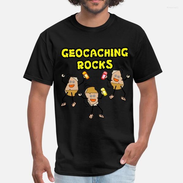 Camisetas para hombre, camiseta personalizada con tres rocas de geocaching, camiseta negra Natural para hombre y mujer, camiseta de gran tamaño S-5xl Hiphop para hombre