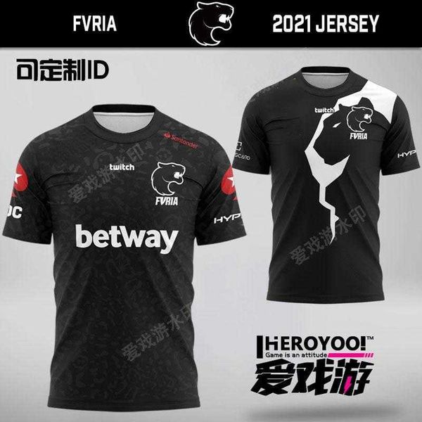 T-shirts pour hommes personnalisés Black Panther FURIA Team Uniform CSGO peut personnaliser les vêtements d'identification T-shirt à manches courtes Professional E-sports Suit Brazi