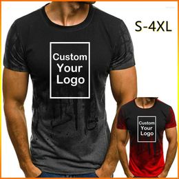 T-shirts pour hommes Logo personnalisé Été Hommes Chemise Personnalité Slim Fit Cool Imprimé - Mode Col Rond Casual Manches Courtes Hommes Tops