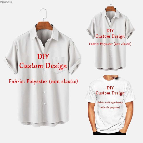T-shirts pour hommes Chemises pour hommes personnalisés Été Haiian Manches courtes Femmes 3D Conception personnalisée Tops T-shirt Sortie d'usine Oversize Anime CosplayL240110