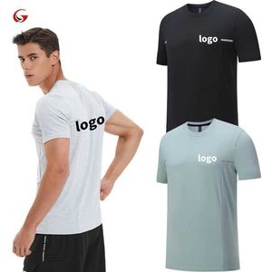 T-shirts hommes T-shirt de sport de gymnastique en polyester personnalisé chemise de course à manches courtes pour hommes T-shirt d'entraînement d'exercice en plein air T-shirt de sport haut de fitness A80 J240330