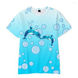 Heren t shirts schattige dolfijn 3d print tees streetwear kindermerk ontwerp t-shirt jongen/meisje korte mouw zomer o-neck kpop shirt