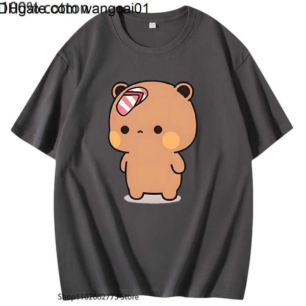 T-shirts pour hommes mignons dudu a été lancé des t-shirts flip flops par bubu car il taquine la chemise graphique bubu kawaii panda ours femmes hommes 100% coton tees 4103