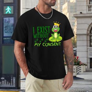 T-shirts pour hommes, mignon, j'existe sans mon consentement, grenouille, 4 t-shirts, Vintage, Fitness, taille américaine