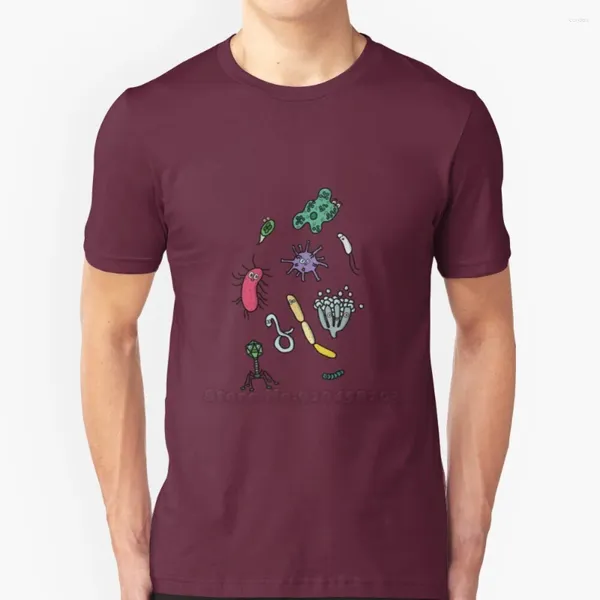 T-shirts pour hommes Mignon Microbiologie 2 Tendance T-shirt Hommes Été Haute Qualité Couverture en coton Science Biologie Génétique Bactéries Phage