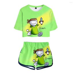 T-shirts masculins mignons imprimés 3d Dreamwastakenwastaken Two Piece Costumes à manches courtes t-shirts nombril