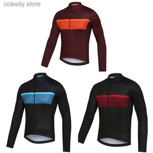 T-shirts pour hommes Chemises de cyclisme Tops 2023 PRO Team Winter Thermal Fleece Jersey Vêtements à manches longues Ropa Ciclismo Yellow Lightning MTB JERSEYH24122
