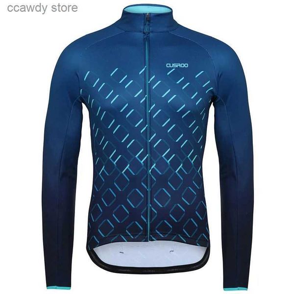 Camisetas para hombres Camisas de ciclismo Tops CUSROO 2023 Nuevo hombre Mangas largas Jersey por encargo Guy Summer Bike Ropa Boy Sports MTB CICLISMO JERSEYH24122