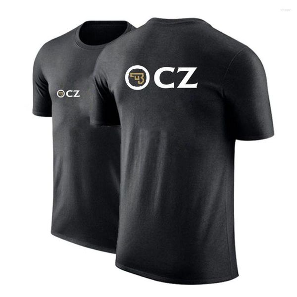 Camisetas para hombres CZ Ceska Zbrojovka Hombres Verano Secado rápido Manga corta Deporte Fitness Camisa Correr Ropa deportiva transpirable Ropa de hombre