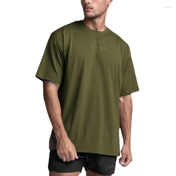 T-shirts pour hommes D-42 Séchage rapide Sport Lettre Imprimer T-shirt d'été à manches courtes Marque de mode Couleur unie Lâche Décontracté Simple Pulls basiques