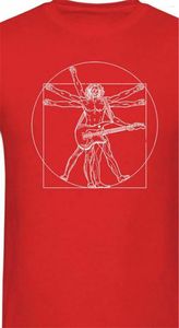 Heren t shirts da vinci gitaar vitruviaans geweldige tee gitarist t-shirt s-3xl grappig ontwerp shirt