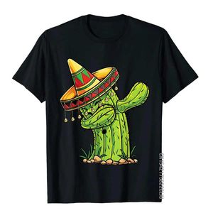 T-shirts masculins T-shirt cactus tamponnage Cinco de Mayo Mens Mexican Design Cotton Mens Top T-shirt European Premium D240509