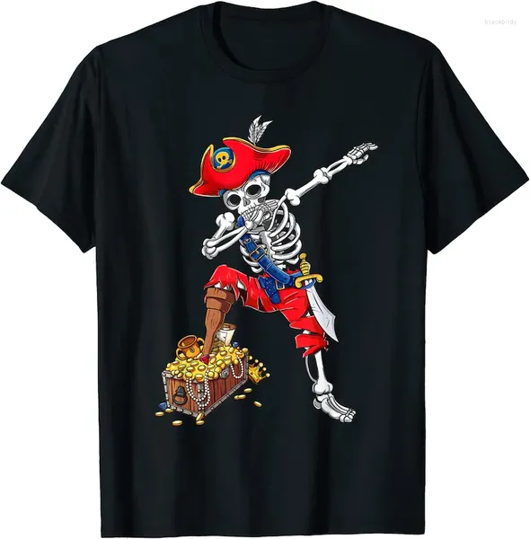 T-shirts pour hommes Dabbing Pirate Skeleton Dab T-shirt cadeau de costume d'Halloween pour enfants
