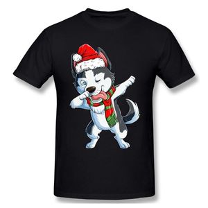 T-shirts pour hommes Dabbing Siberian Husky Santa Christmas T-shirt pour hommes Taille Cool Casual Pride T Shirt Hommes Unisexe 2022 Mode TshirtMen's