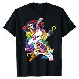 T-shirts voor heren deping Unicorn Pirate Roger Come Kids Girls Boys T-Shirt Tops Shirt Cute Dprinted on Cotton Mens T Shirt T240425