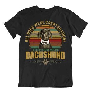 T-shirts voor heren Dachshund Dog T-shirt Cool schattig cadeau voor honden huisdierliefhebbers vriend vintagemen's