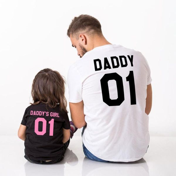 Camisetas para hombres Camiseta de niña de papá Dad e hija Ropa a juego Mans Summer Algodón informal para hombres Fashion Unisex Padres Regalos