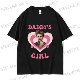 Heren T-shirts Daddys Girl Robert Pattinson Mannen Vrouwen Print Katoenen T-shirt Twilight Saga Vintage jaren 90 Korte Slve Tshirt Oversized T-shirts T240325