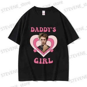 T-shirts hommes Daddys Girl Robert Pattinson Hommes Femmes Imprimer Coton T-shirt Twilight Saga Vintage 90s Short Slve Tshirt T-shirts surdimensionnés T240325