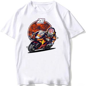 T-shirts voor heren Dani Pedrosa 26 GP Officiële samurai T-shirt Nieuwe Summer Men Short Slve GS Adventure Casual White Tops Motorcycle Rider TS T240425