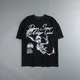 T-shirts pour hommes DARC SPORT Streetwear 100% coton T-shirts Skull Rose Print T-shirt Cool Men Hip Hop Tees Summer O-Neck Casual Harajuku Tops 230511