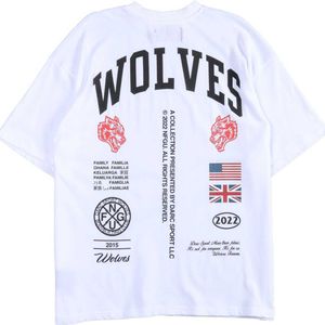 T-shirts pour hommes Darcsport Classic Wolf Head T-shirt imprimé pour hommes et femmes Casual Loose Fit American Cotton Printing Trend Manches courtes