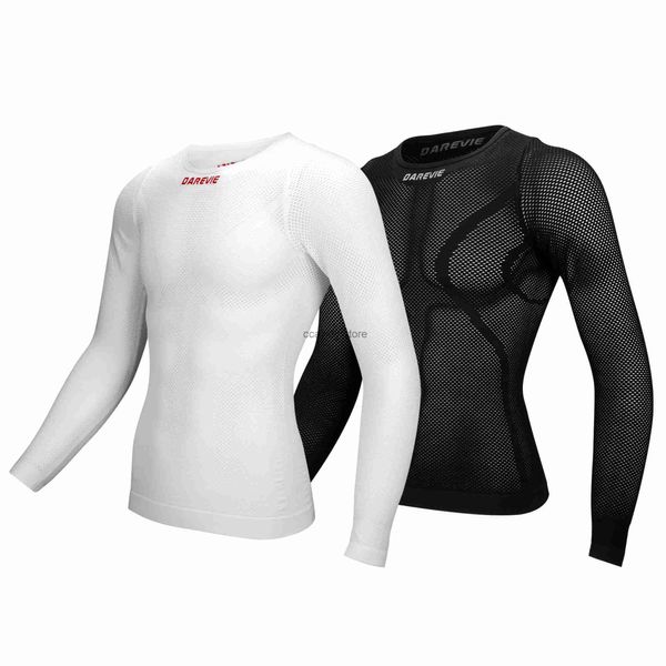T-shirts hommes Darevie Jersey Jersey Seamss Winter Homme Femmes Cyclisme Maillot Compression Sous-vêtements Jersey Cool Breathab Cycling Jersey MenH24126
