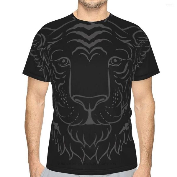 T-shirts pour hommes Polyester foncé Impression 3D Tigre Chemise d'amoureux des animaux Sports de plein air Vêtements à séchage rapide T-shirt ample décontracté T-shirts de rue