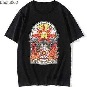 T-shirts voor heren Dark Souls 3 Church of the Sun Grafische t-shirts PRIJS DE SUN JUGEN JEUGD TEES HARAJUKU RETRO T SHIRT MANNEN Men kleding unisex korte-seconde W0322