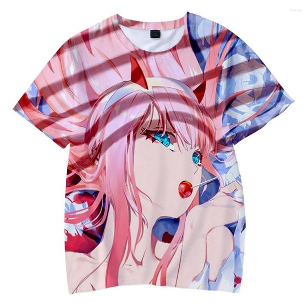 T-shirts pour hommes Darling dans les T-shirts Franxx Hommes Femmes Anime 3D Imprimer Streetwear Girl Zero Two Cosplay Chemise Harajuku Tees surdimensionnés