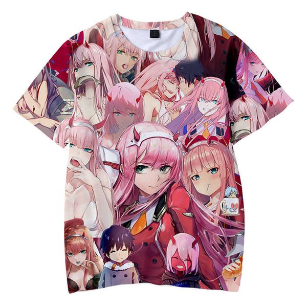 Camisetas de hombre Darling In The Franxx Camisetas Anime Girl Zero Two Impreso en 3D Streetwear Hombres Mujeres Moda Camiseta de gran tamaño Harajuku Tees Tops Z0421