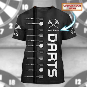 Camisetas de hombre Dardos y cerveza Camiseta 3D para jugador de dardos Skull Dart Nombre personalizado 3d Camisetas impresas camisetas Hombres para mujeres manga corta 230712