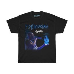 Heren T-shirts Dave Psychodrama Shirt Bootleg Rap Tee Korte mouw Unisex Zwart Vintage stijl Santan Grafisch T2568