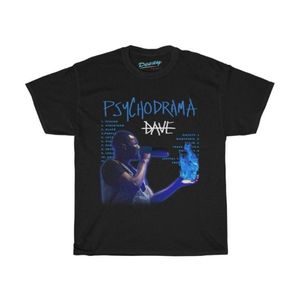 T-shirts pour hommes Dave Psychodrama Chemise Bootleg Rap Tee Manches courtes Unisexe Noir Style Vintage Santan Graphic T2979