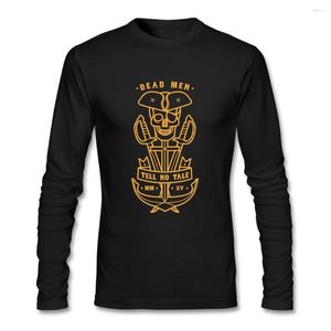 T-shirts pour hommes Dead Men Tell No Tales Custom Long Sleeve Print Plus Size Base T-shirts élégants de haute qualité