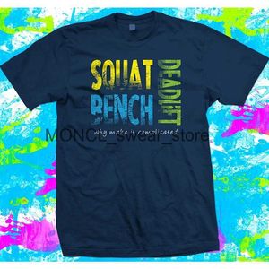 Camisetas para hombres Deadlift Squat Bench Crossfit Gym T Shirt Pequeño a 4XL Hombres Verano Azul marino Tops Plain Fitness Estética Ropa gráfica 2023H24131